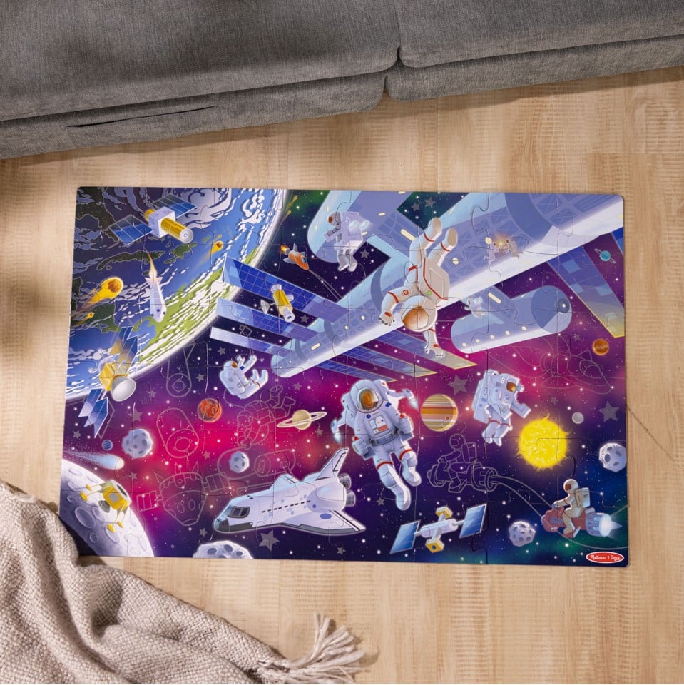 Melissa & Doug - Rummet Glow-in-the-Dark Gulvpuslespil
