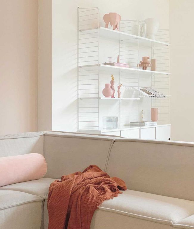 String Furniture Cabinet with sliding doors 78 x 20 x 37 cm walnoot