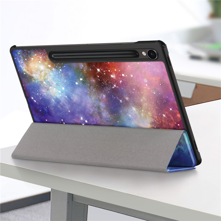 Samsung Galaxy Tab S10 FE / Tab S9 FE Leder Tasche Smart Cover Schutzhülle   S-Pen Halterung - Galaxie