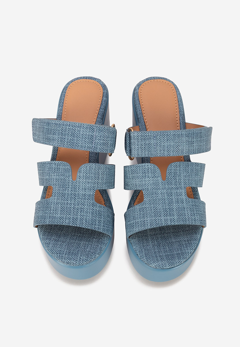 Mules à plateforme denim Anaila