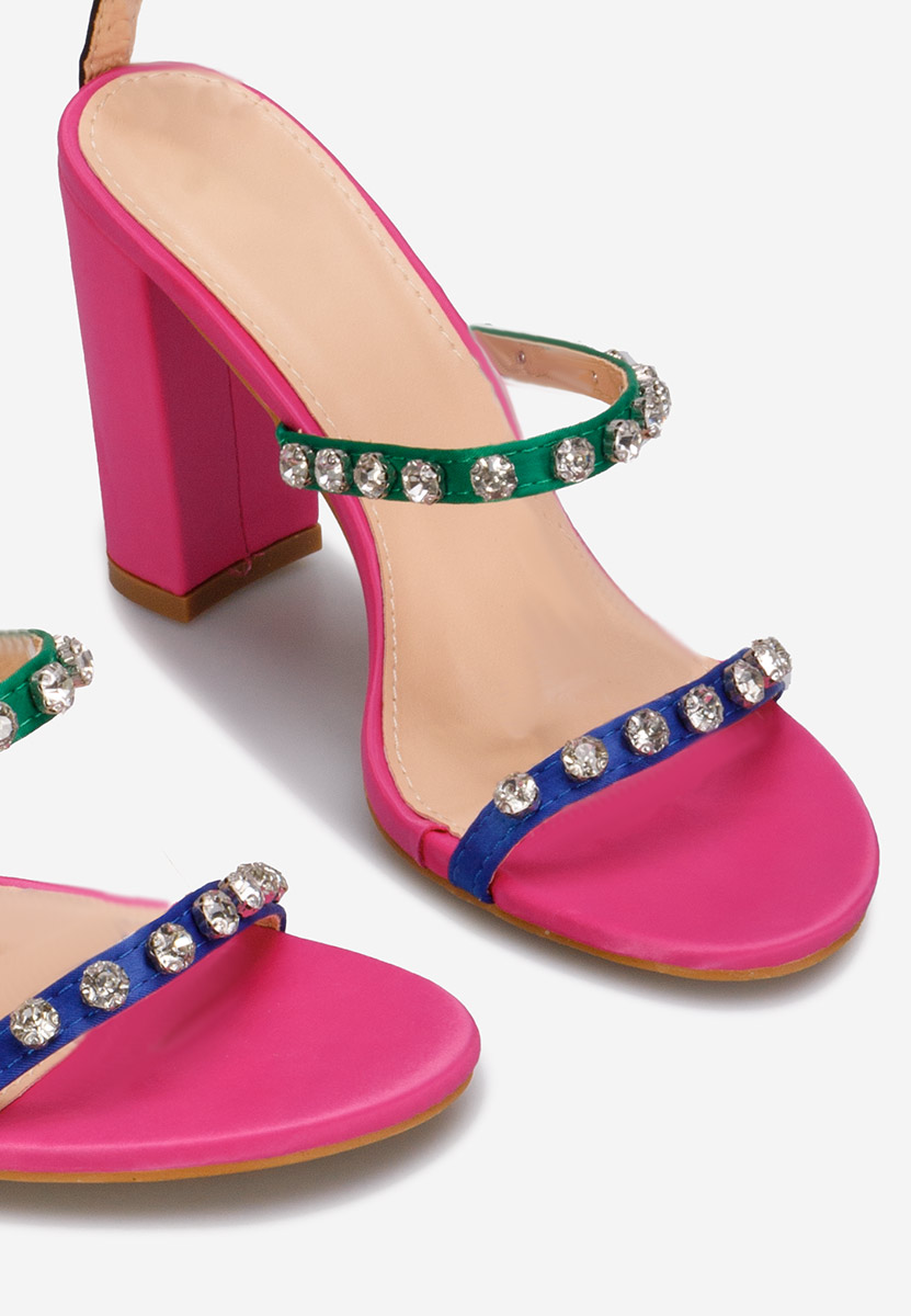 Sandales à talon épais fuchsia Irish