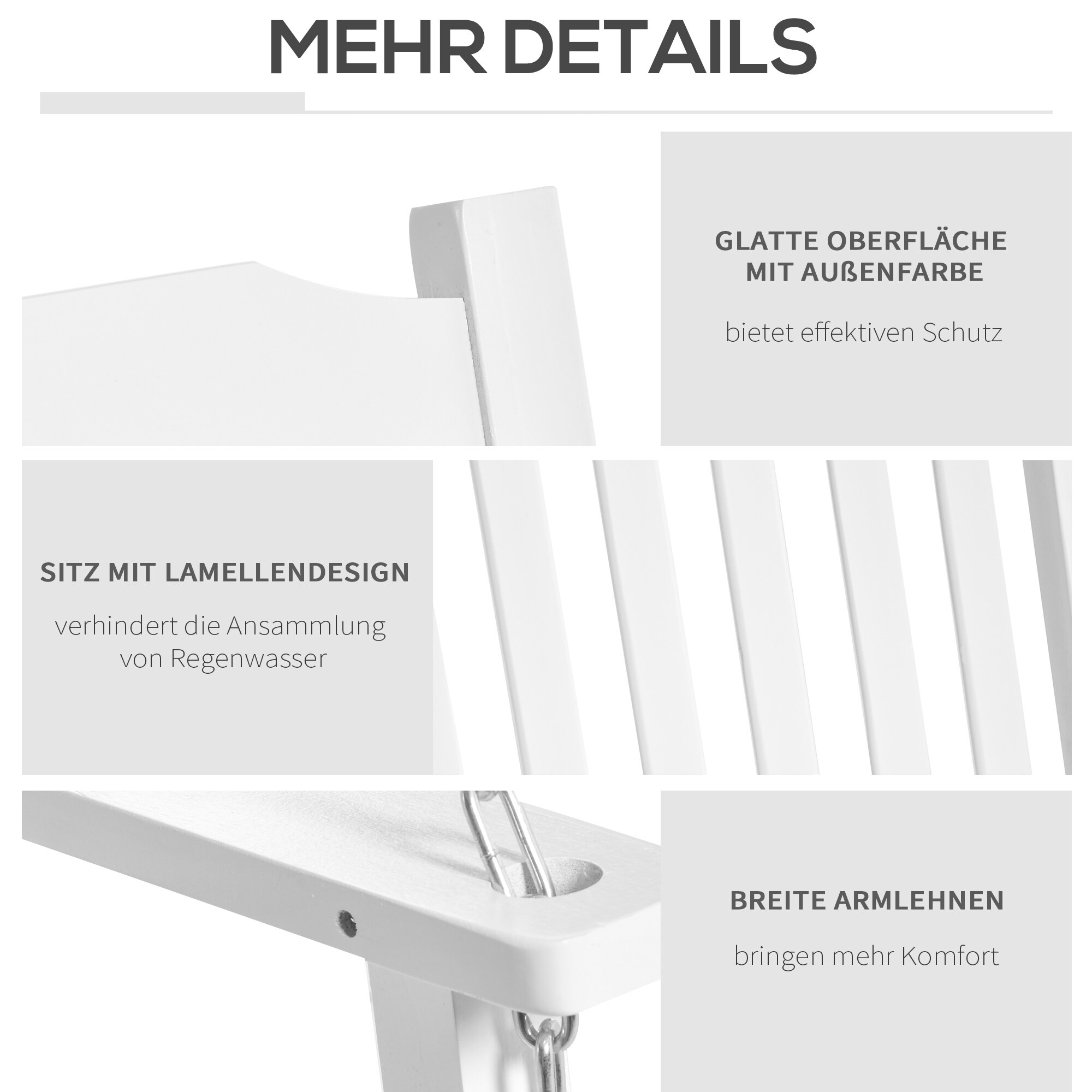 Outsunny Hängebank mit Ketten 117 x 69 x 60 cm (LxBxH)