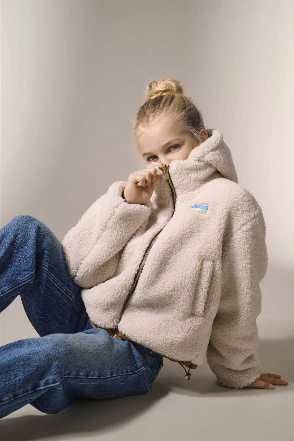 KIDS ONLY GIRL reversible gewatteerde winterjascamel/ecru