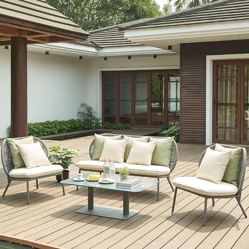 Salon de jardin aria aluminium 5 places avec housse de protection
