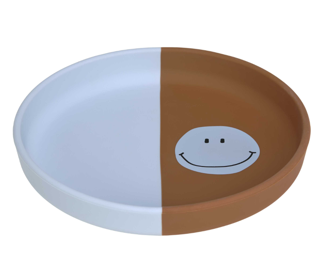 Lassig Lassig Siliconen bord Happy Rascals Smile Sky blue