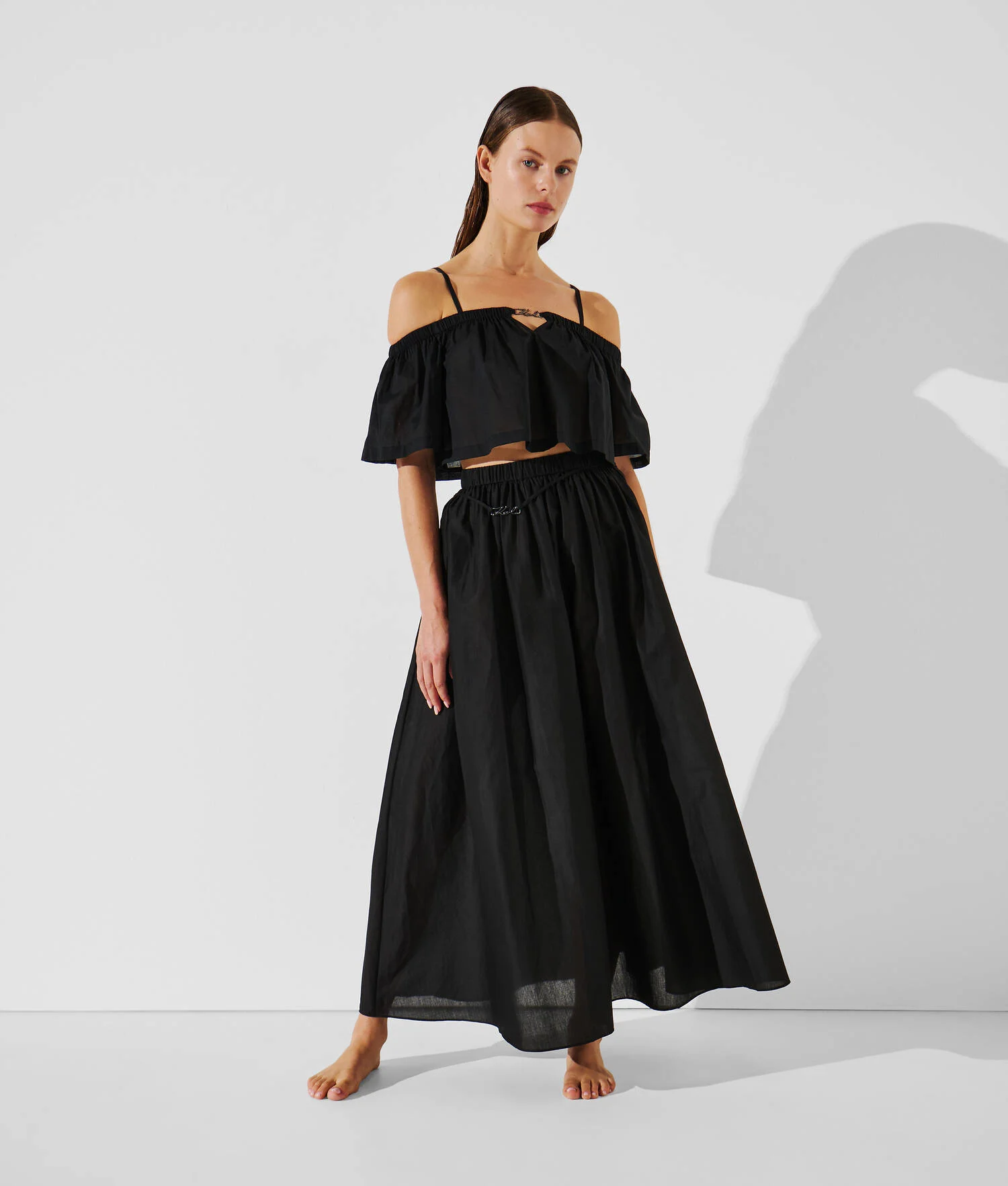 JUPE LONGUE DE PLAGE K/SIGNATURE - Noir