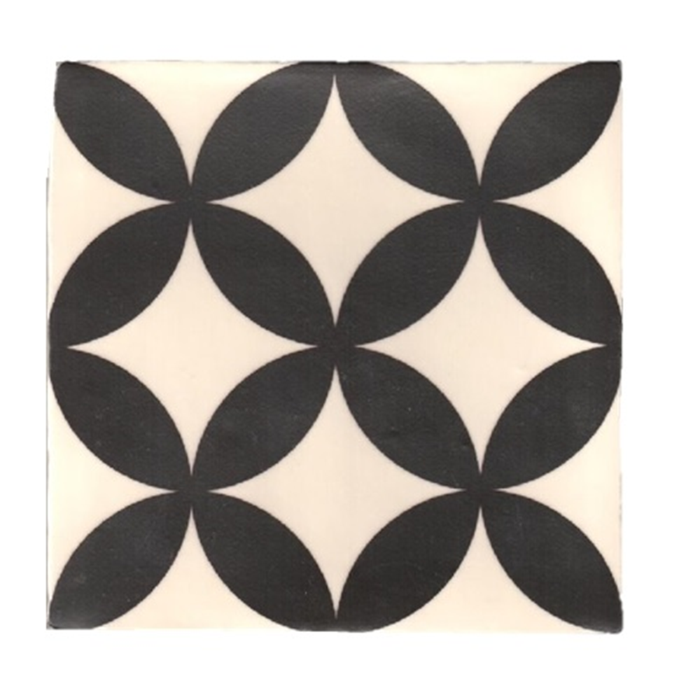 Terre d'Azur Madelaine Decor 21 wandtegel 13x13cm zwart/wit - 30 stuks per doos