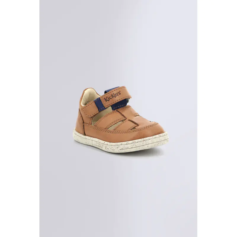 TRACTUS CAMEL BLEU SANDALES Cuir Mixte