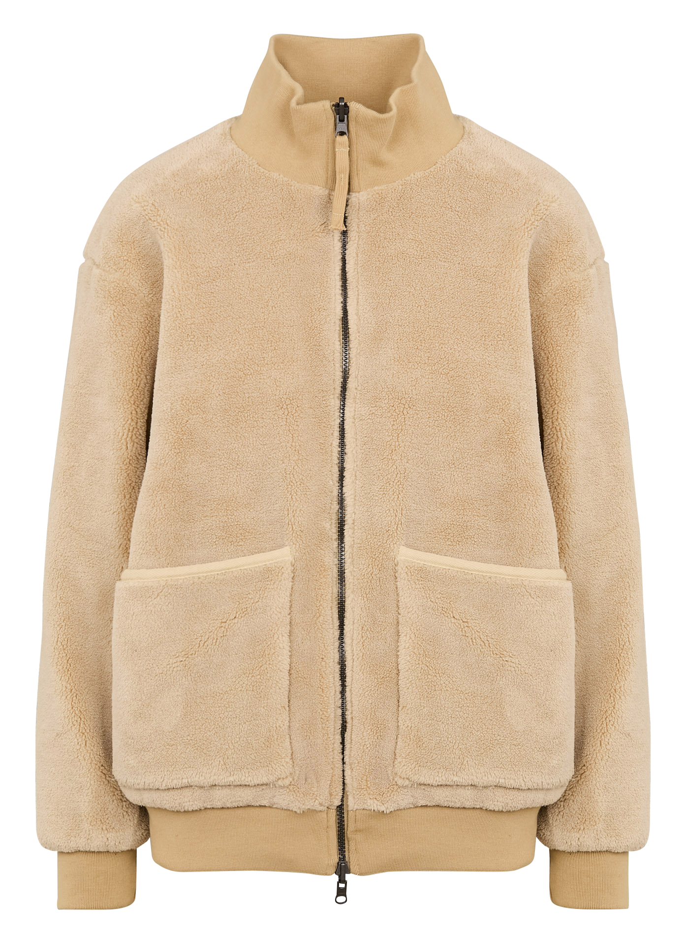 Veste droite réversible col montant | Beige