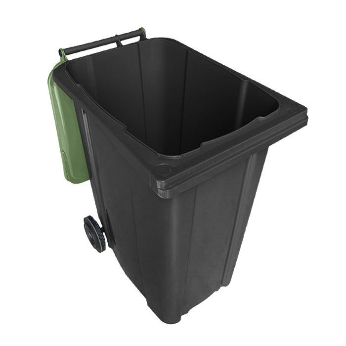 Afvalcontainer 360 liter grijs met groen deksel (6097141934961)