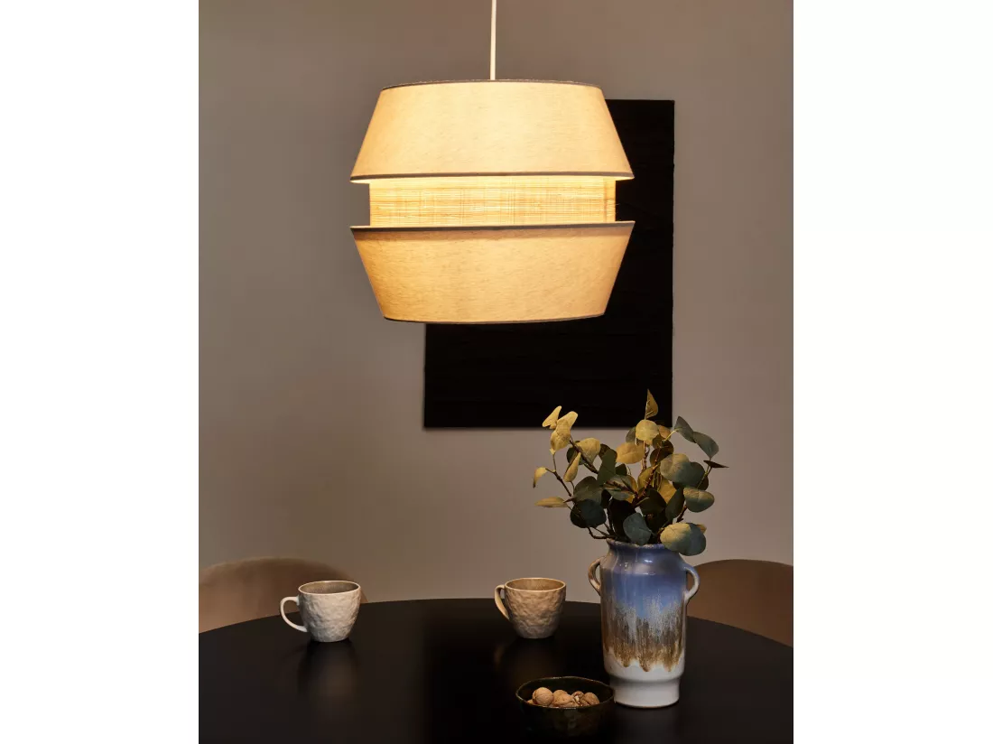 Lampe suspension ATOYAC Lin synthétique Beige