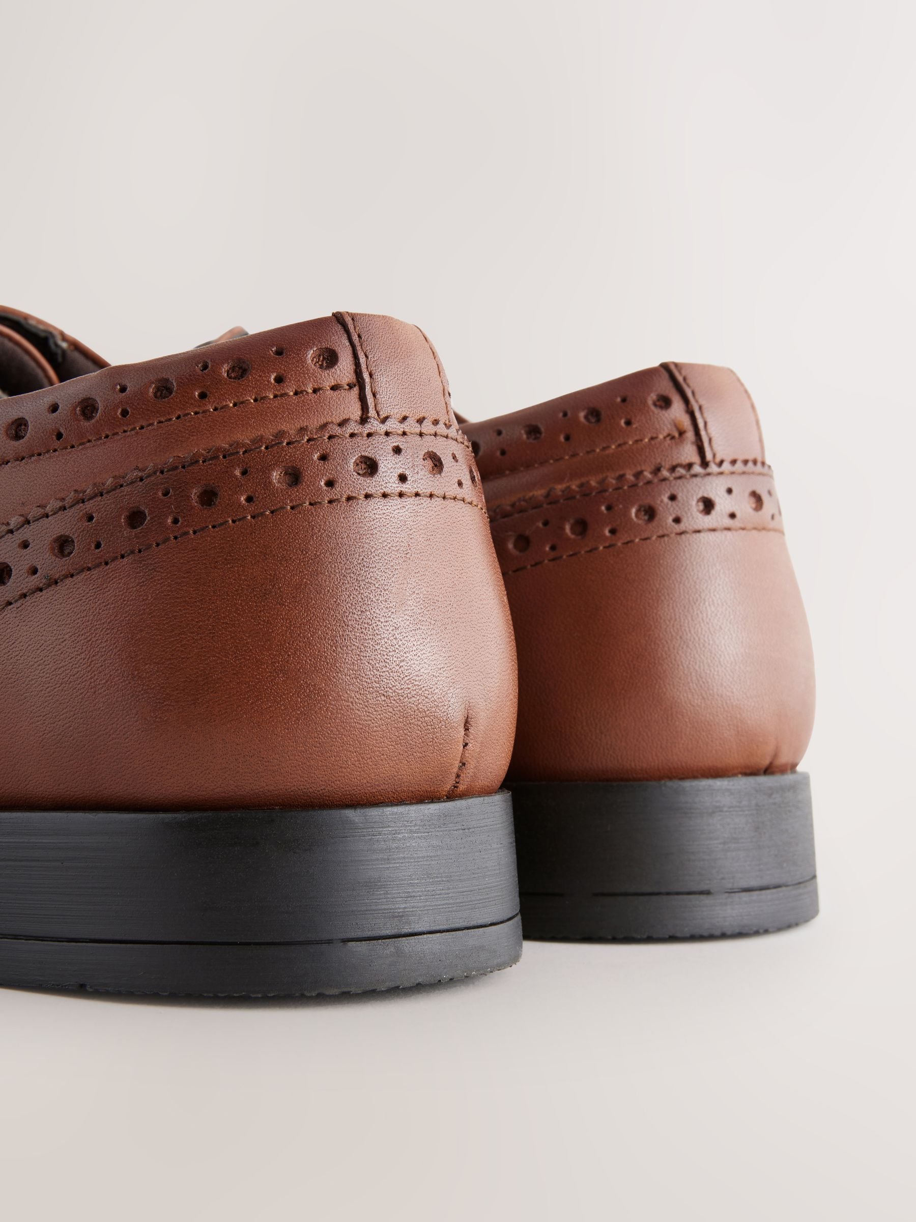 Lichtbruin - Standaard pasvorm - Leren Oxford brogues