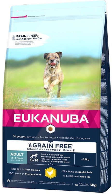 Eukanuba - Adult Small Medium Breed - Hondenvoer - Kip - Graanvrij - 25 kg