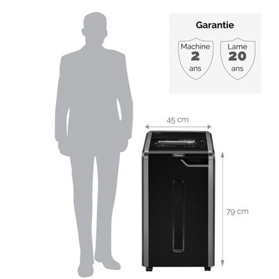 Fellowes Powershred 225Mi - destructeur de documents coupe croisée microparticules - 16 feuilles - Corbeille 60 litres