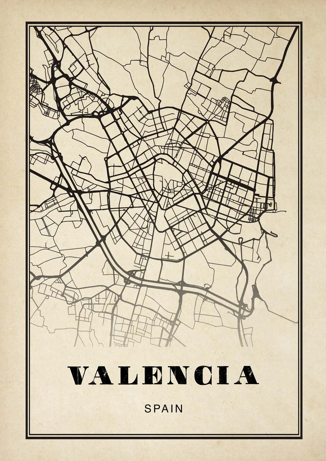 Valencia Stadt Sepia