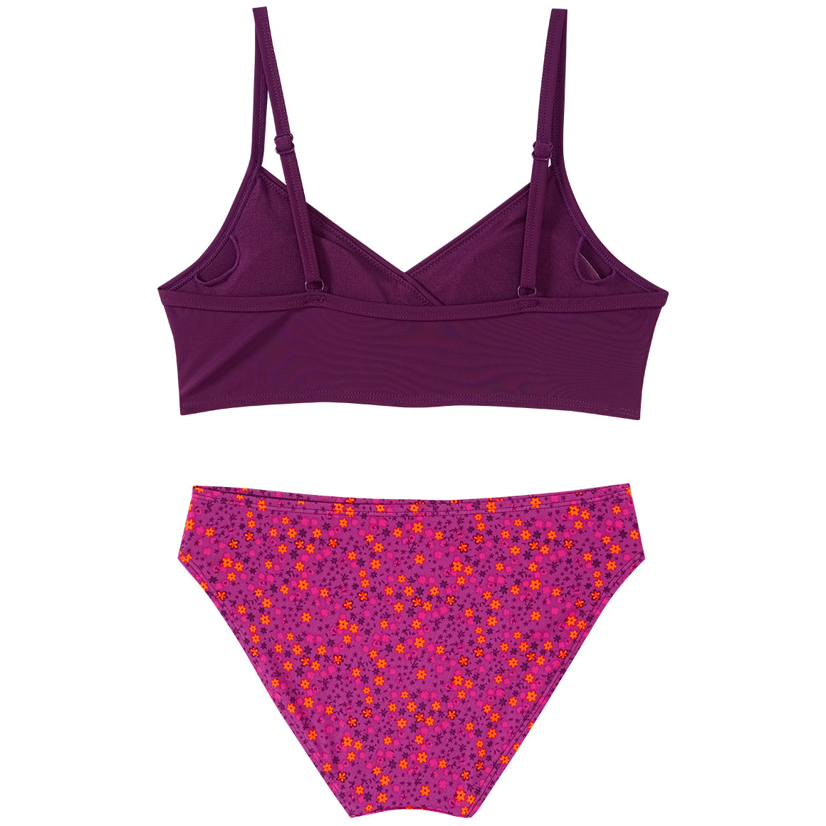 Yigga Mädchen Bikini mit Blumen-Print lila