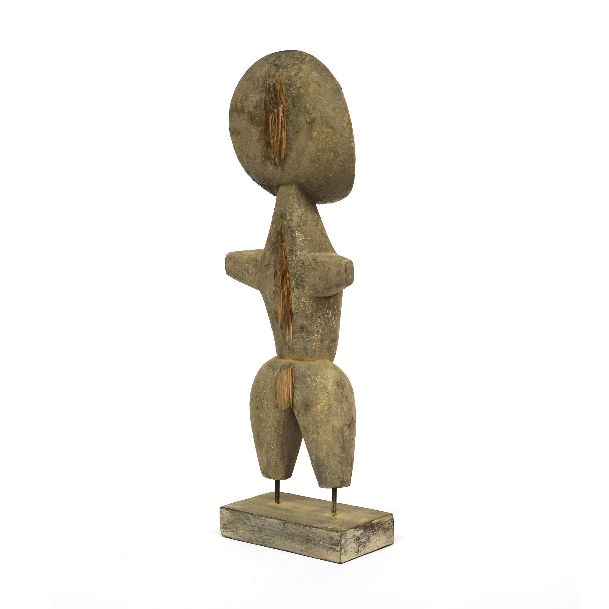 Primitive Holzskulptur L, H 57 cm, B 19 cm, L 10 cm von fischer's lagerhaus