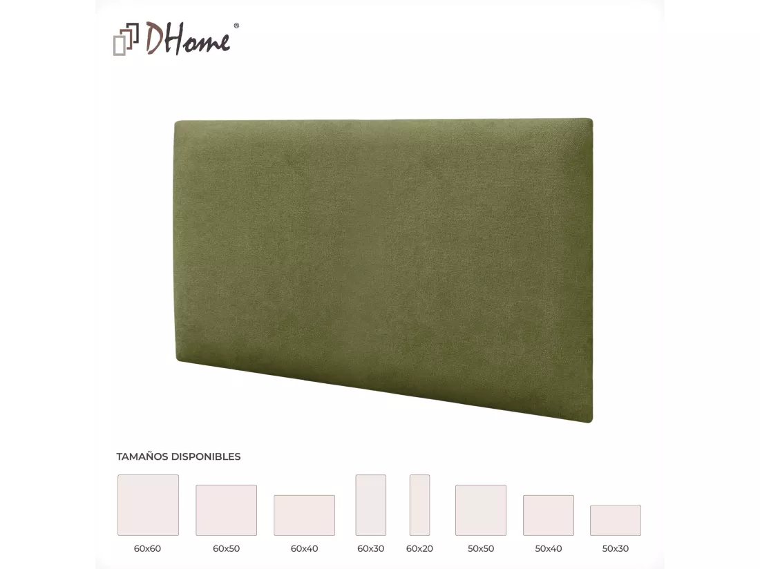 DHOME Lot de 6 Panneaux Rembourrés en Tissu Aqualine Autocollants pour Mur Acoustiques Absorbants Protection contre les Chocs (Vert, 50x30cm, x6)