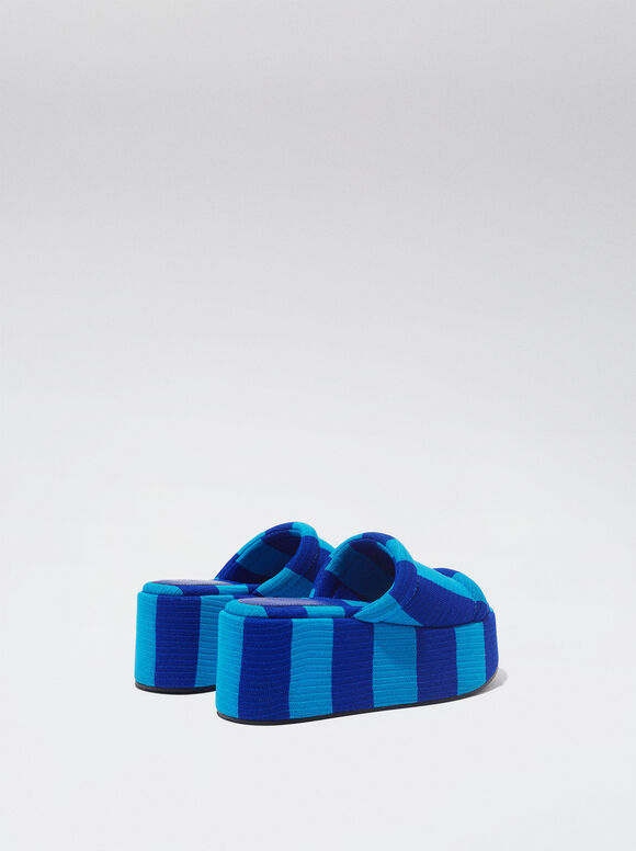 Sandália de plataforma com salto - Azul