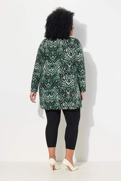 Longshirt, Schlangen, A-Linie, Rundhals, Langarm