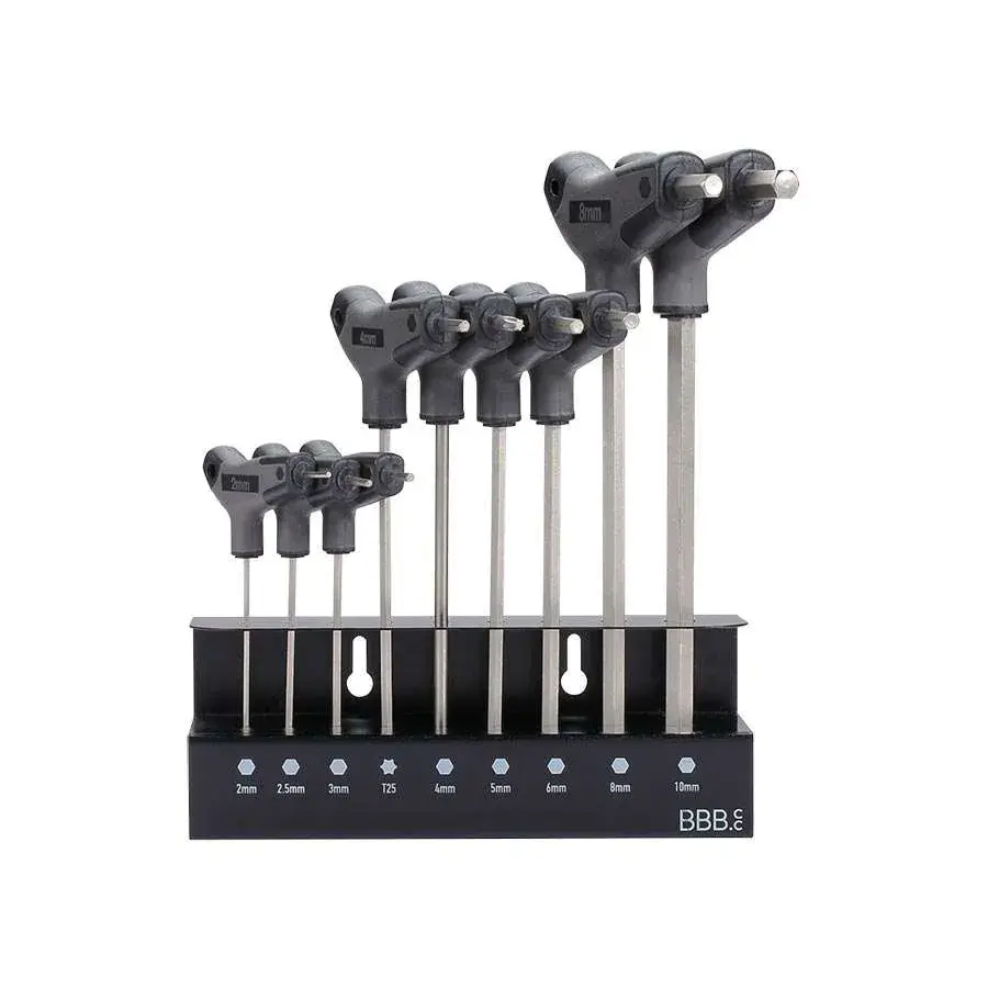 BBB Cycling BTL-45S Inbussleutel Hex-T Set Met Houder Zwart/Zilver