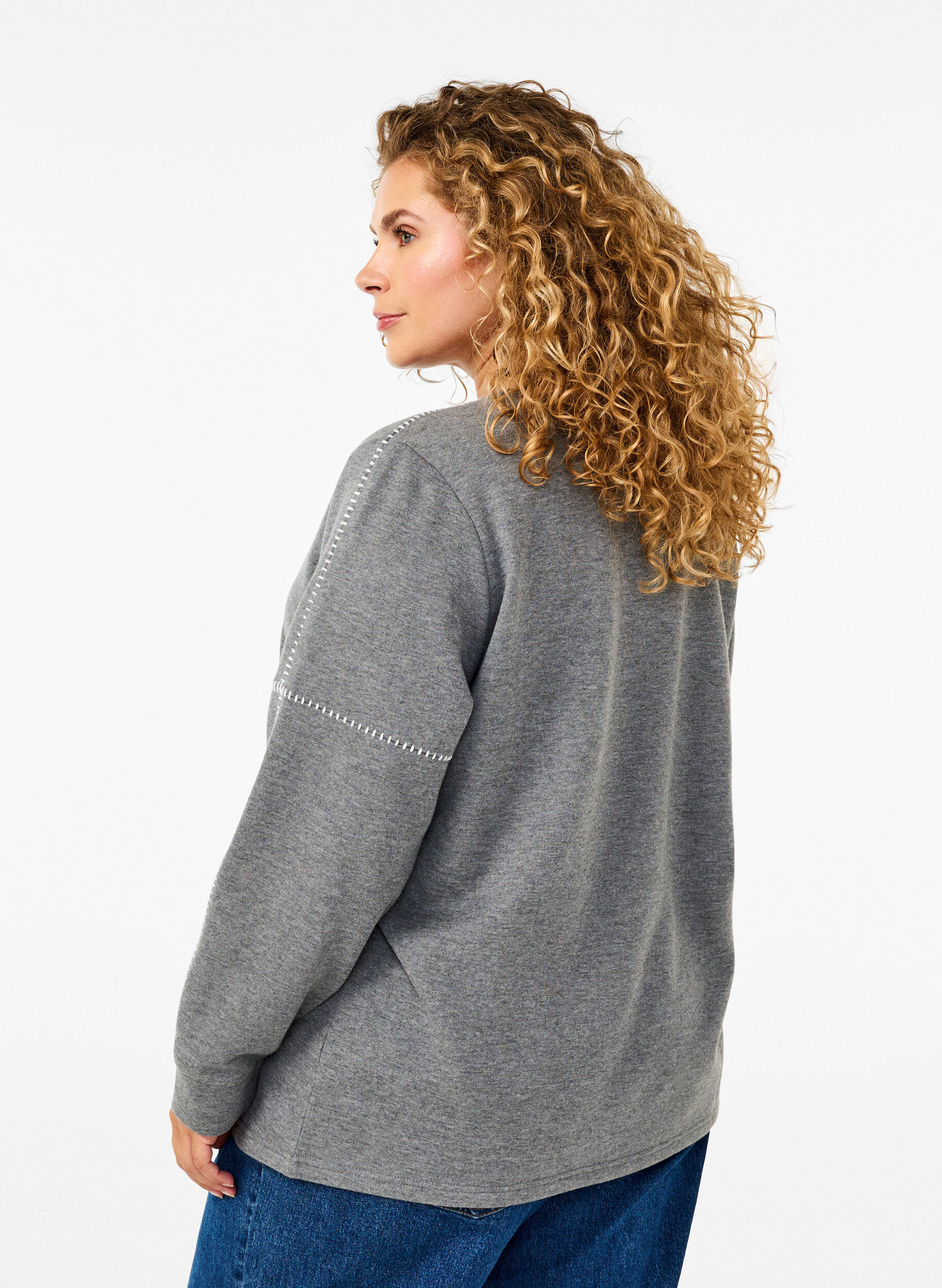 Sweatshirt med kontrastsyninger