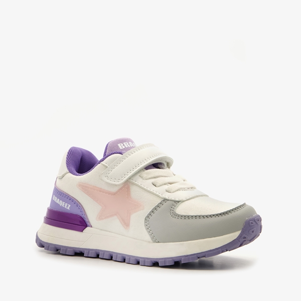 Braqeez meisjes sneakers met paarse details