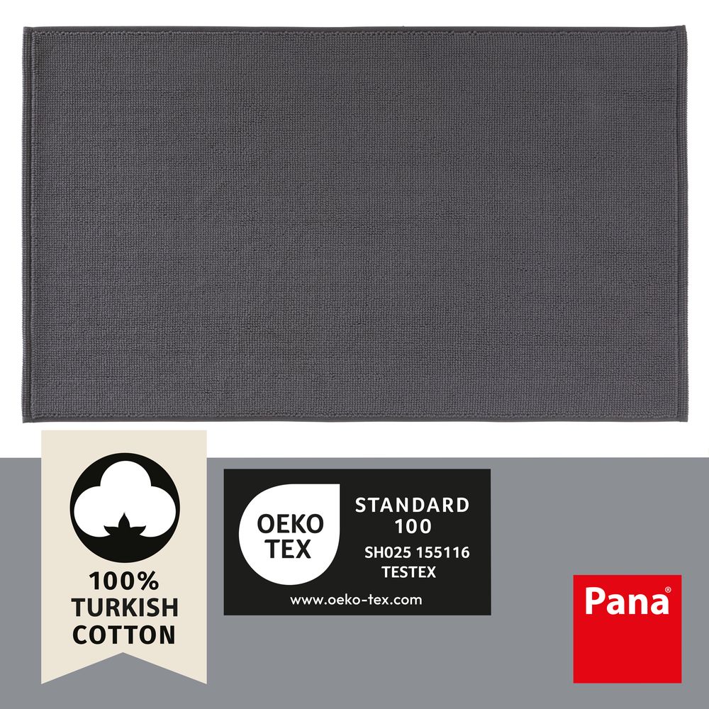 PANA® Baumwolle Badematte rutschfest • Duschvorleger • Badvorleger • Badeteppich • waschbar • 100% Baumwolle Badteppich • Ökotex 100