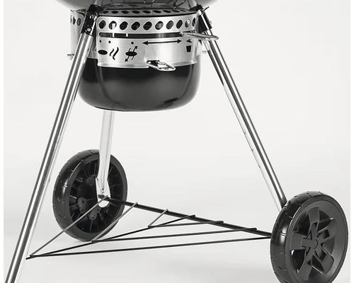Weber Kettle E-5730 houtskoolbarbecue, Ø 57 cm, zwart, inclusief dekselthermometer, bodemrooster, stalen houtskoolrooster, gecoat stalen kookrooster, aluminium asopvanger, one-touch reinigingssysteem, brikettenmaatbeker