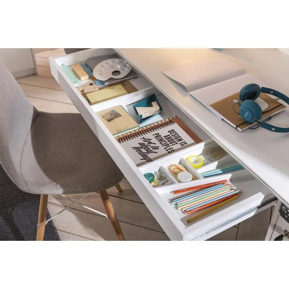 California - Bureau - Tienerkamer - 113x59x147 cm - Wit
