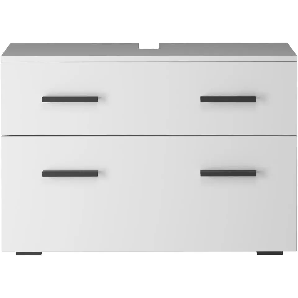 Malika - Wastafelonderkast 80 cm met 1 klep 1 lade in antraciet wit