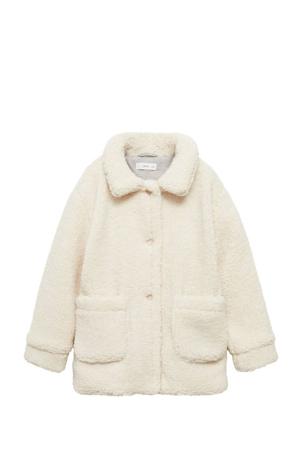 Mango Kids teddy tussenjas lichtbeige