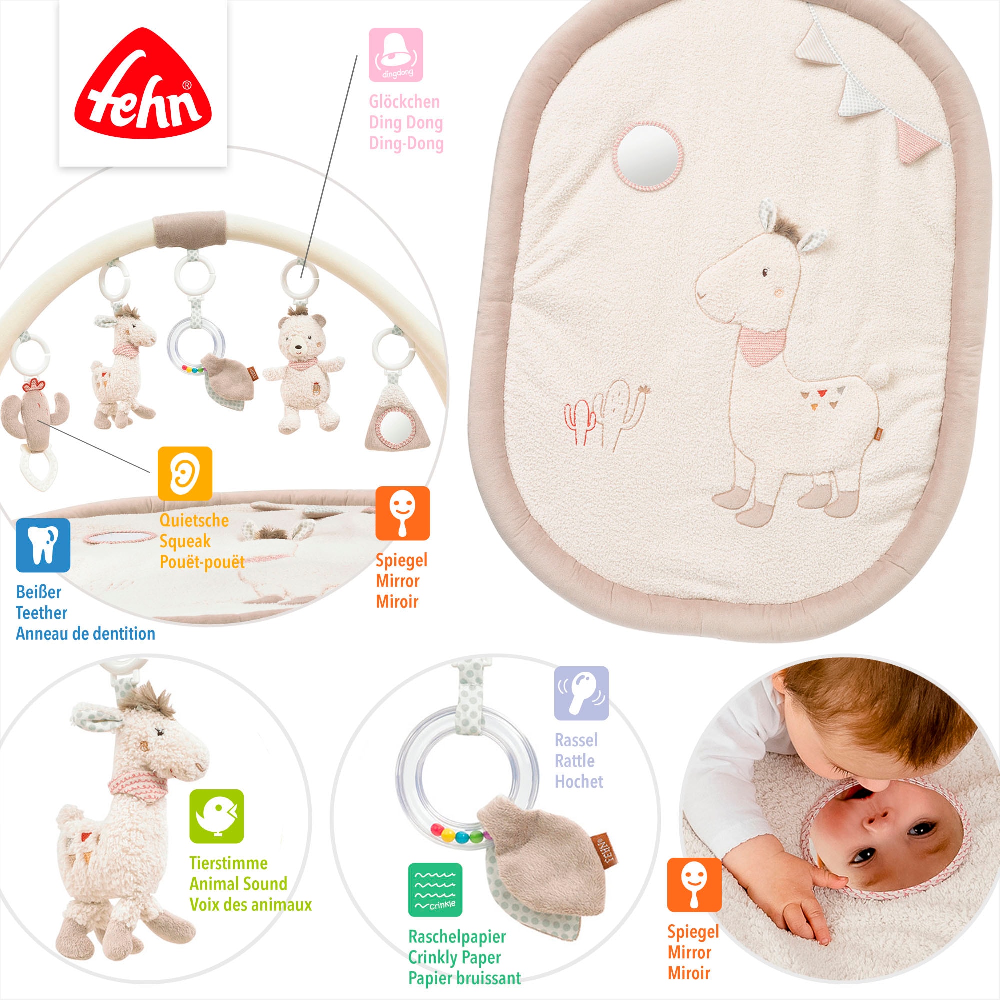Fehn Spielbogen »Peru, 3-D-Activity-Decke« mit Krabbeldecke