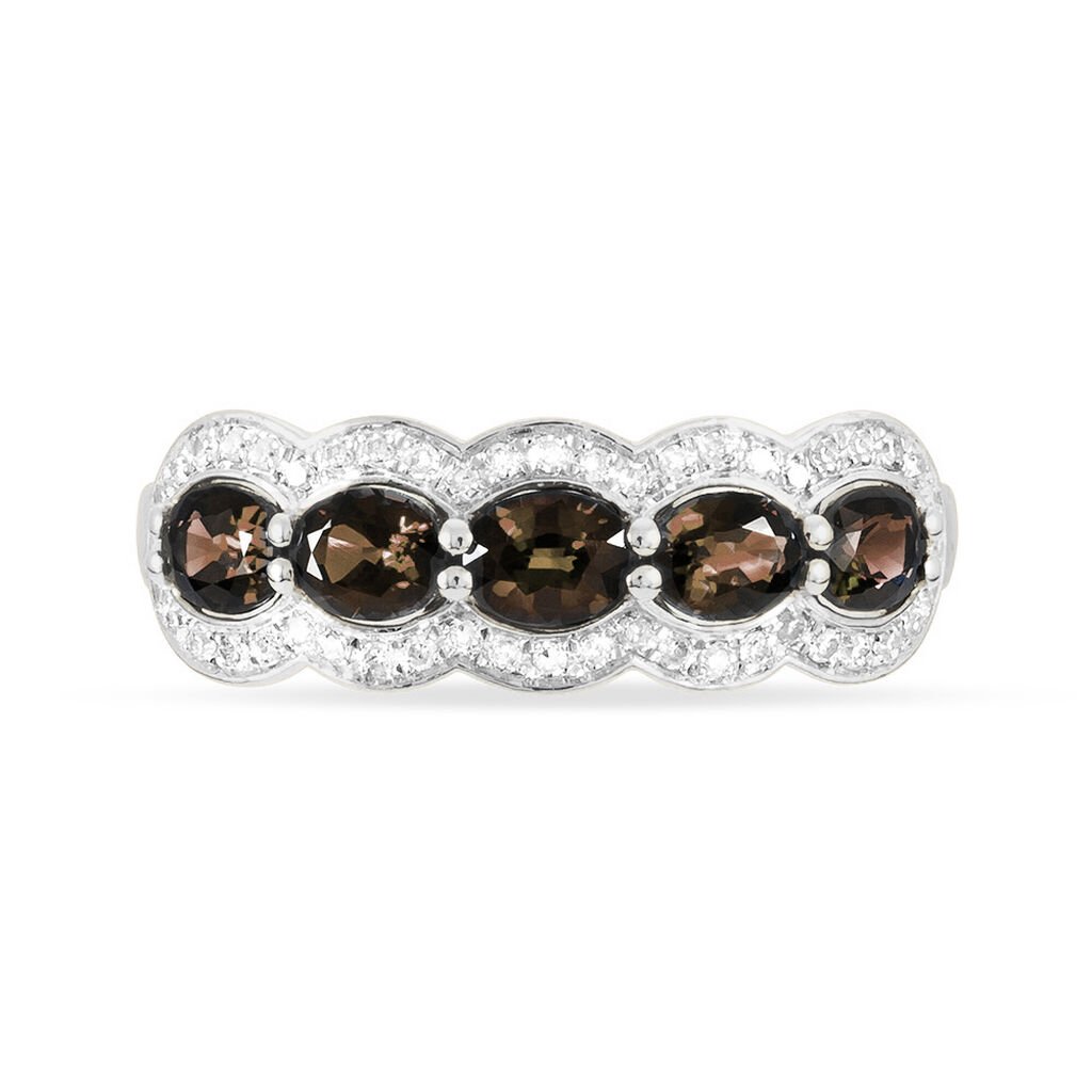 Bague Margaux Or Blanc Quartz Et Diamant
