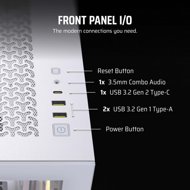 Corsair 3500X ARGB Mid-Tower PC-kabinet (hvid)