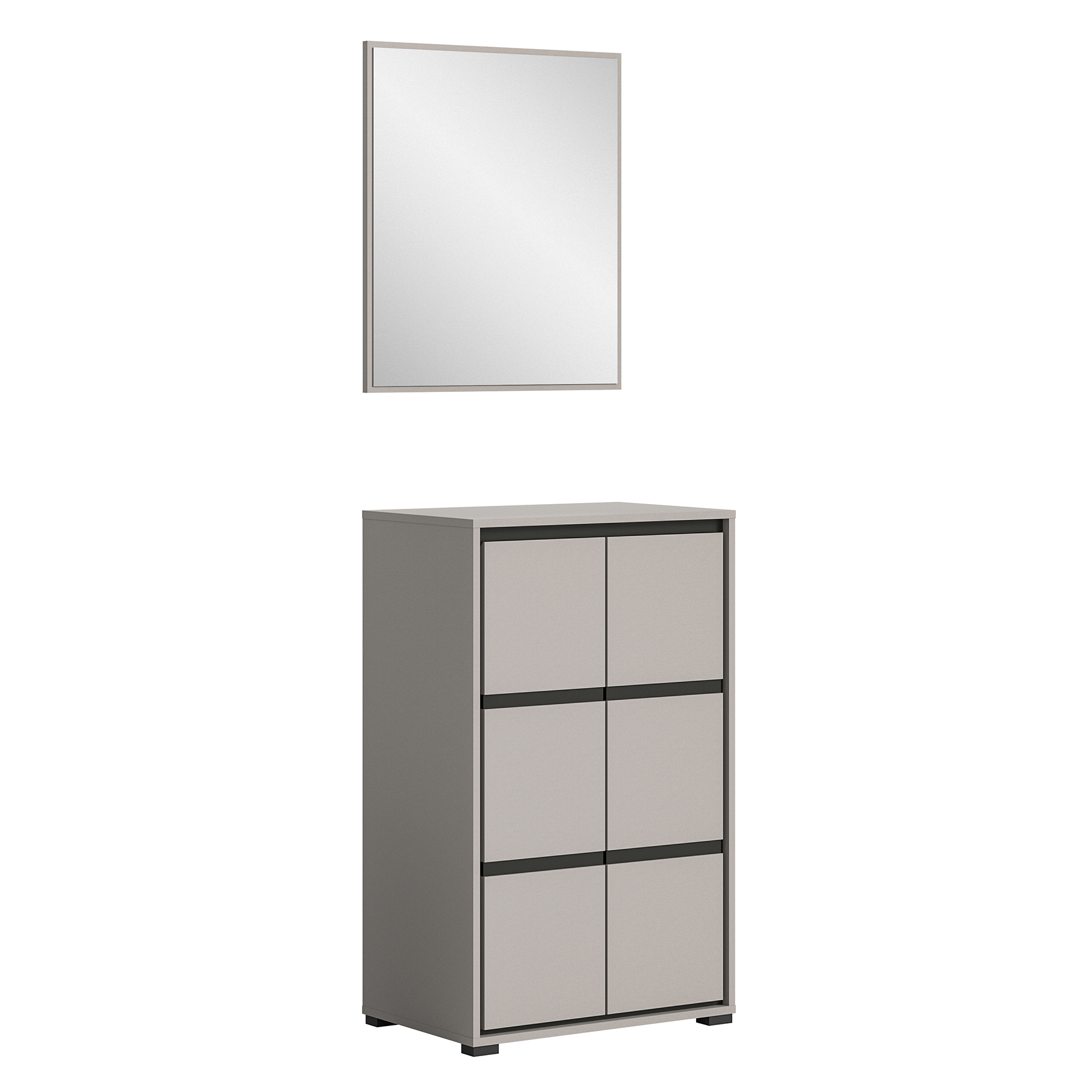 2-teiliges Set Garderobe JARU - grau-schwarz