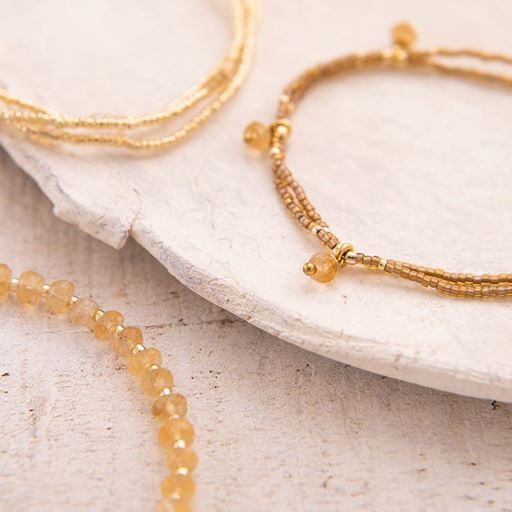 A Beautiful Story Honor Armbånd, Citrine, 16-22 cm