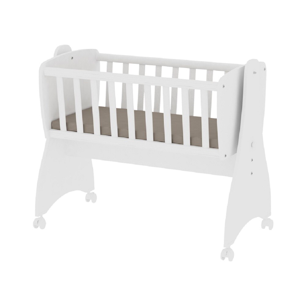 Lorelli Babywiege, Babyschaukel First Dreams 4 Räder, Bremsen, umbaubar in weiß