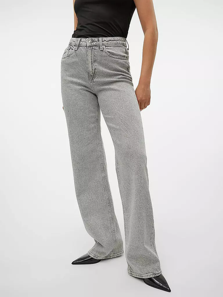 VERO MODA Jeans Wide Leg VMTESSA  grau