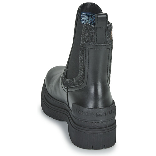 Tommy Hilfiger - FEMININE FELT CHELSEA BOOTIE - Noir