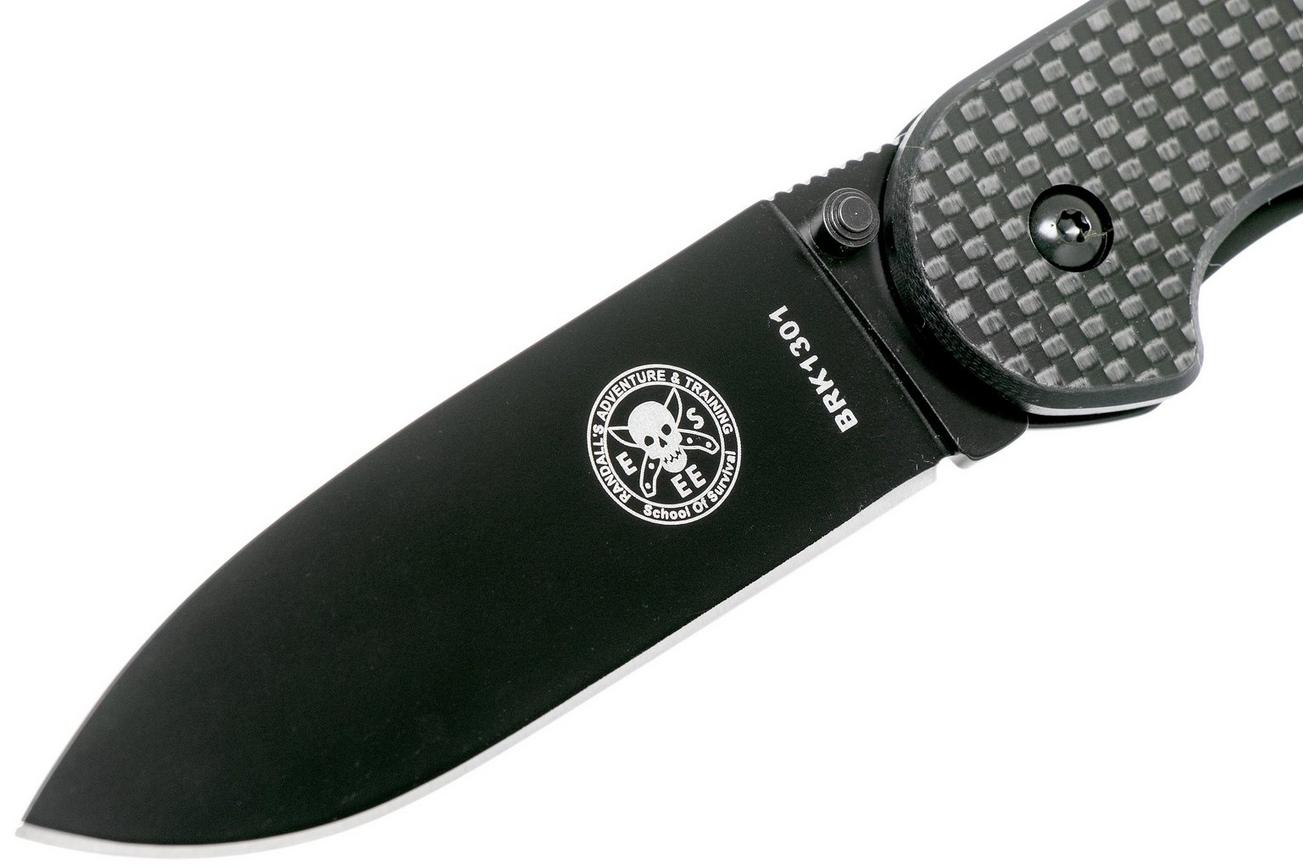 ESEE Avispa zakmes, black D2 blade, carbonfiber handle BRK1302CFB