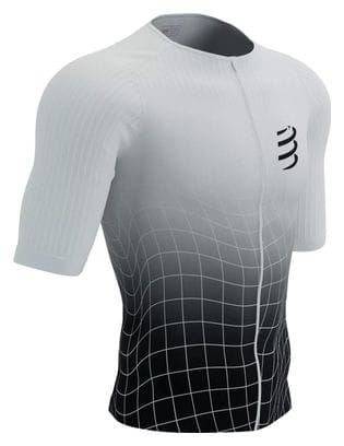 Maillot manches longues Compressport Tri Postural Aero SS Top Noir/ Blanc