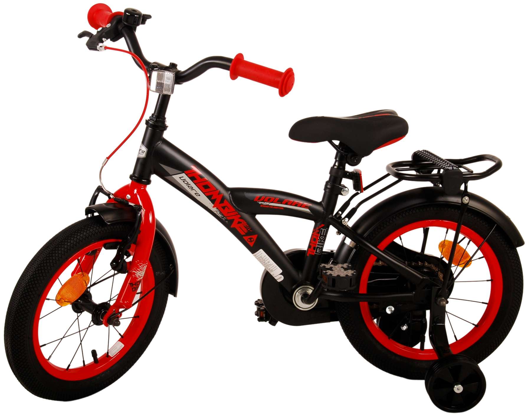 TPFSports Thombike Kinderfahrrad - Jungen - 14 Zoll - Rücktritt + Handbremse - Schwarz/Blau