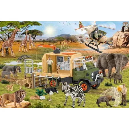 Schmidt Spiele KinderPuzzle - Schleich® Wild Life Tierrettung mit 2 Figuren, 60 Teile