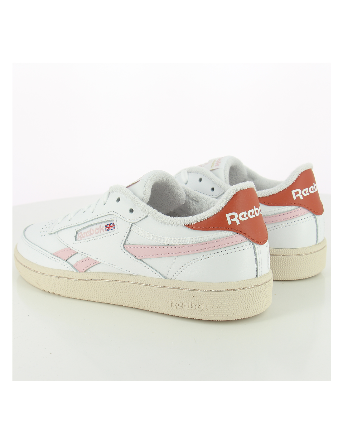 reebok sneakers mixte club c revenge cuir blanc/rose