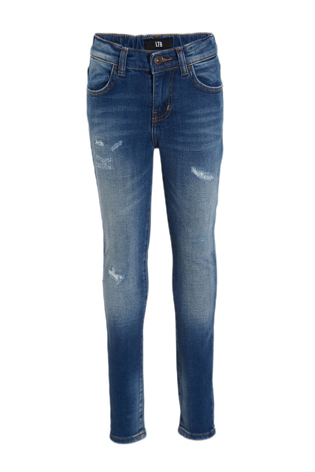 skinny jeans Lonia G met slijtage ravana wash