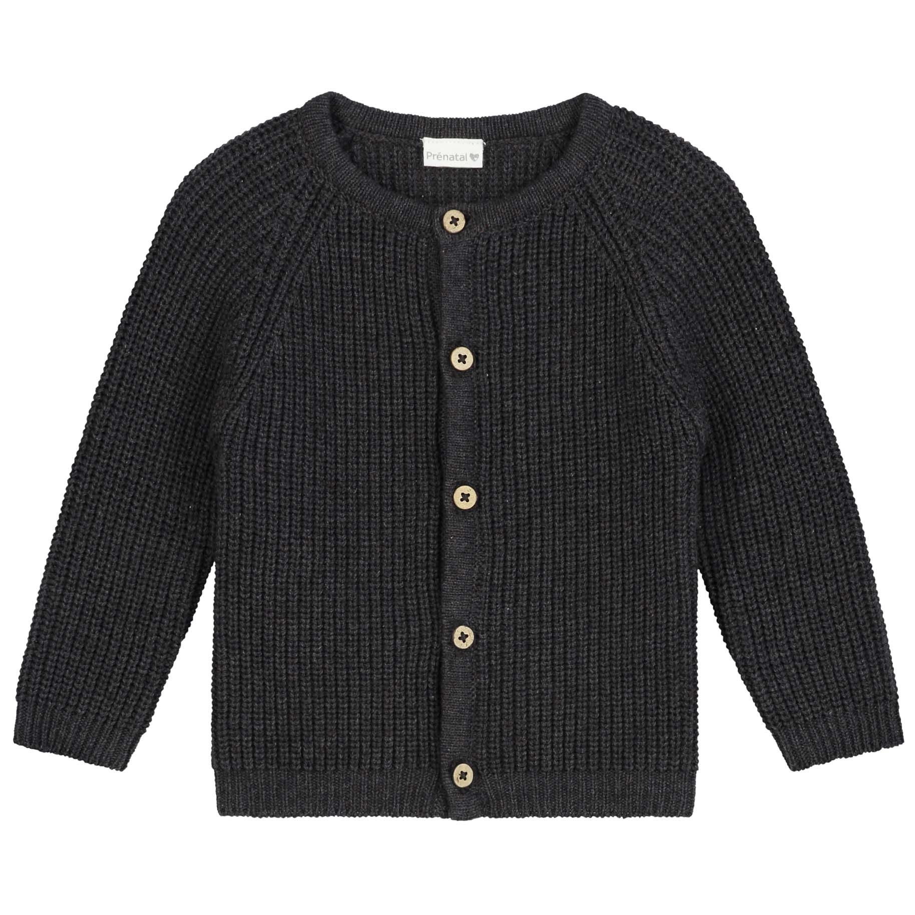 Prénatal newborn vest lange mouwen effen grijs