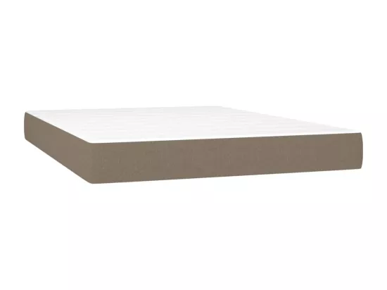 Sommier tapissier avec matelas et LED Taupe 140x190 cm Tissu