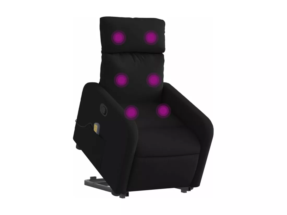 Fauteuil massant inclinable Noir Tissu