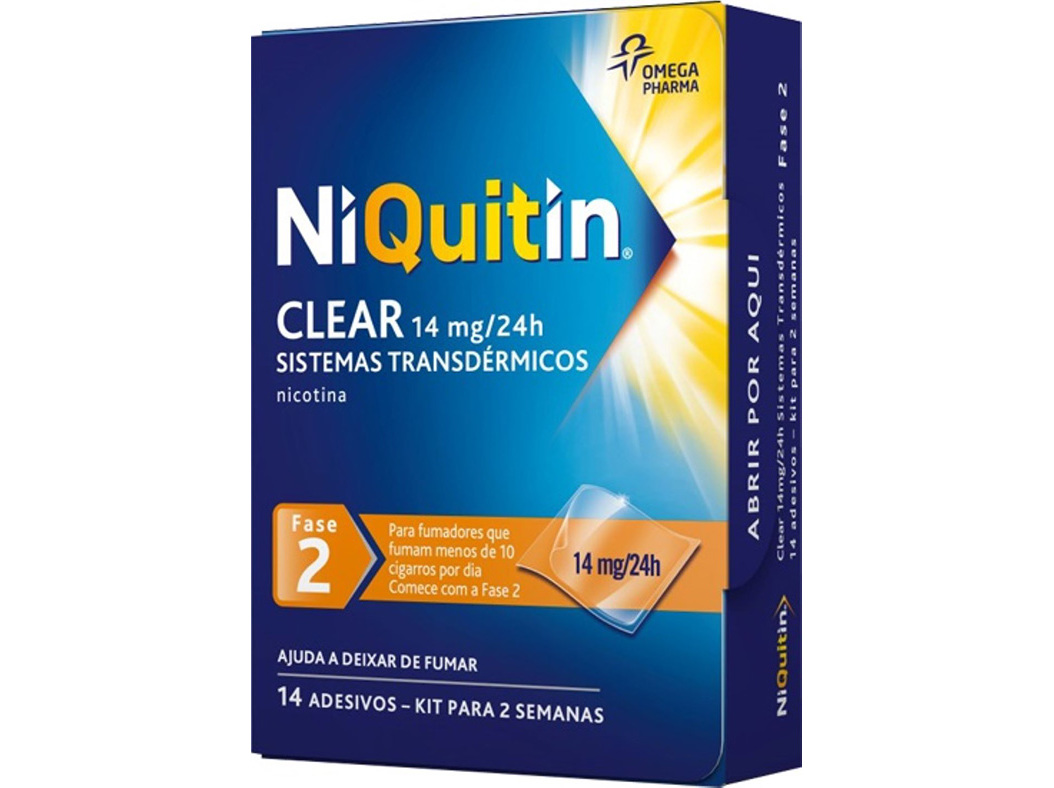 ADESIVOS NIQUITIN CLEAR 14MG-24H FASE 2 14UN